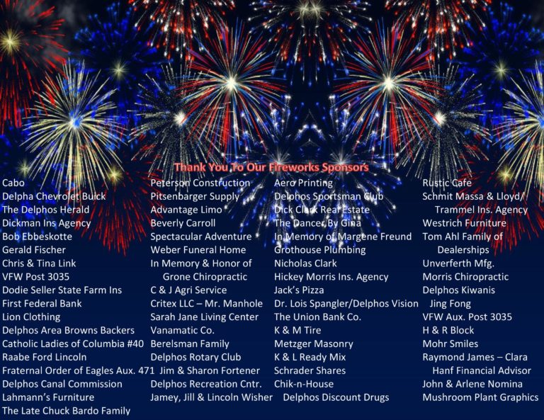 Fireworks Sponsors Delphos Kiwanis Club